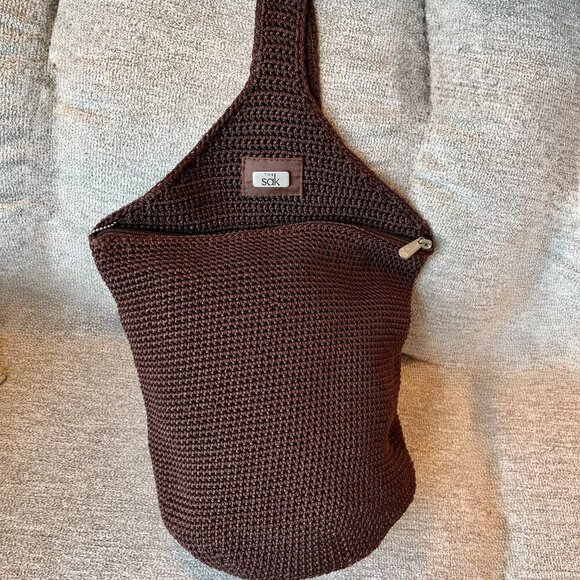 The Sak Handbags - The Sak Brown Crochet Crossbody Sling Bag